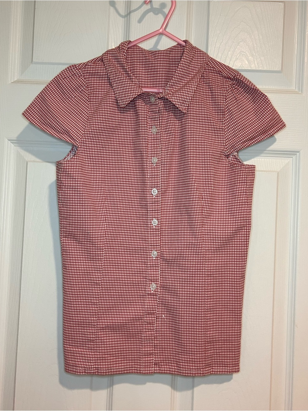 J. Galt Girls' Short-Sleeve Red Check Button-Front Shirt